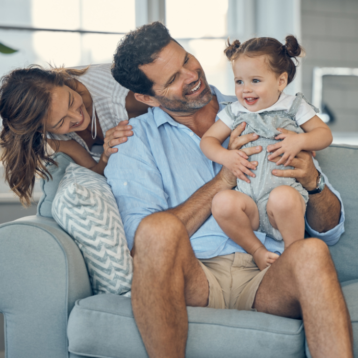 Family with toddler