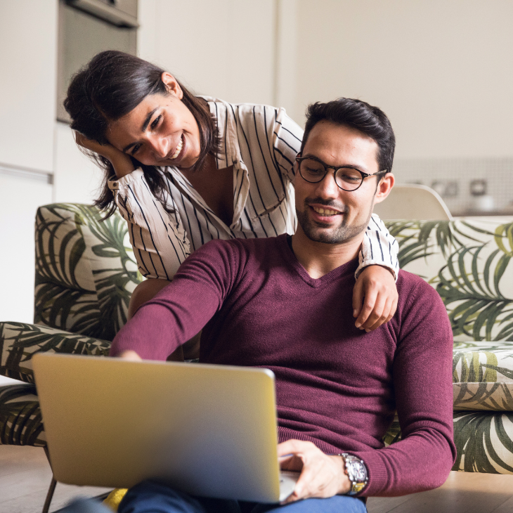 Couple review Reproductive Facts patient resources for information