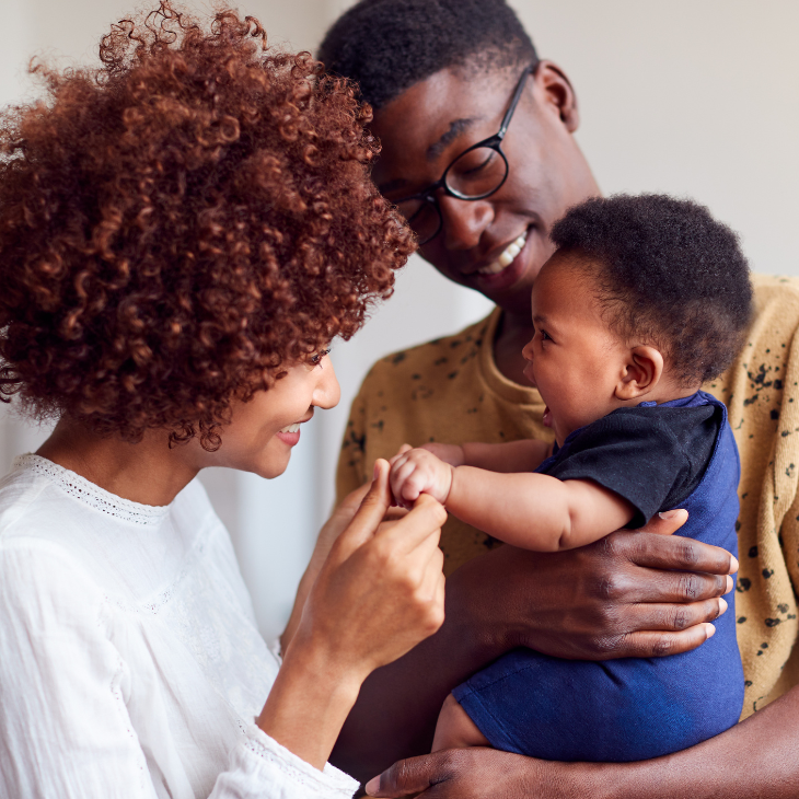 Family shares a moment after going through their IVF journey