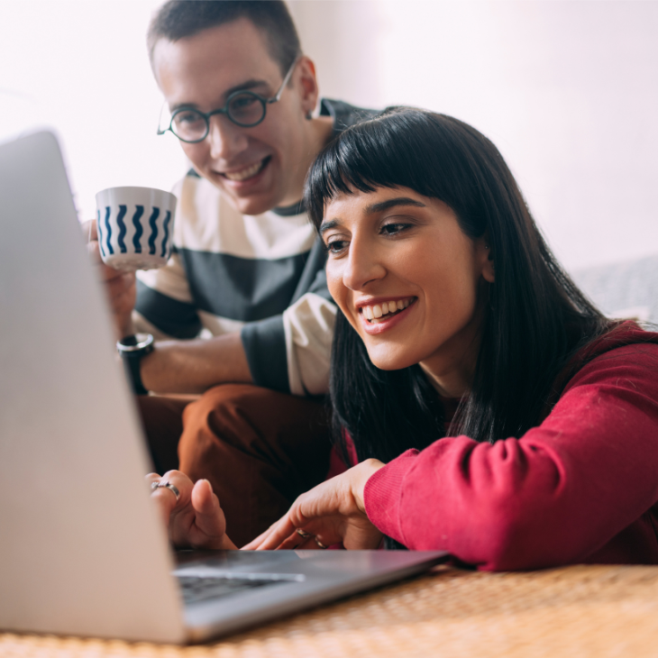 Couple review Reproductive Facts patient videos for fertility information 